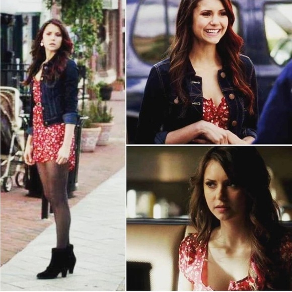 Kimchee Blue Silky Sabrina Shirt Dress Size Small Red Floral ASO Vampire Diaries - Picture 2 of 16